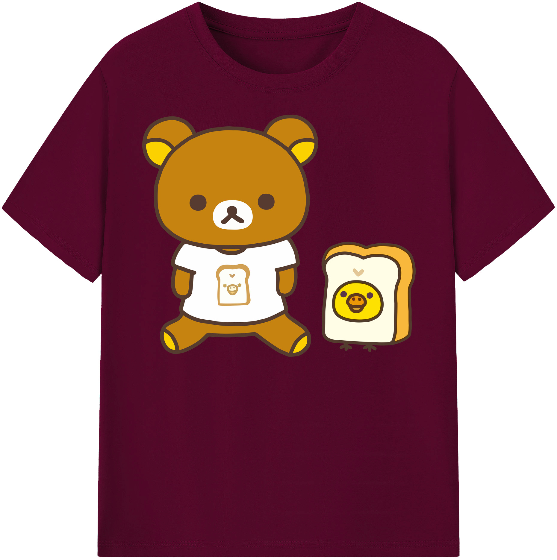 （画像用） リラックマ リラックマ キイロイトリ Rilakkuma Korilakkuma Kiiroitori レディースカジュアルプリントTシャツ（綿100％）